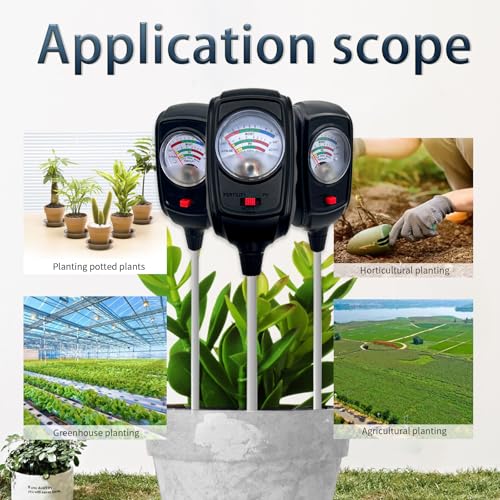 Soil Tester,3 in 1 Soil Moisture/Nutrient/Soil PH Tester Kit for Garden Nutrients,Lawn,Grass,Outdoor & Indoor Plants,Soil Meter,Soil Meters