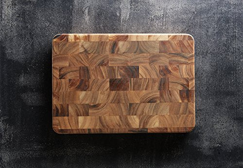 Ironwood Gourmet Large End Grain Prep Station Acacia Wood Cutting Board, 14 x 20-Inch, Brown - size: 20"L x 14"W