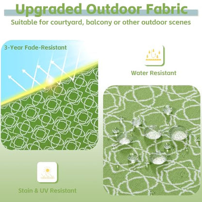 COZYVIDA Outdoor Chair Cushions Set of 4, 20"x20" Square Seat Pads with Tie Straps and YKK Zippers, 35D High-Density Foam, Water-Resistant Fabric,UV-Resistant 1000+ Hrs - color: Print 025