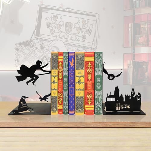 Black Magic Book Stopper Decorative Bookends for Bookshelf | Unique Gifts For Family Friends Kids, Study Room Home Office Decor