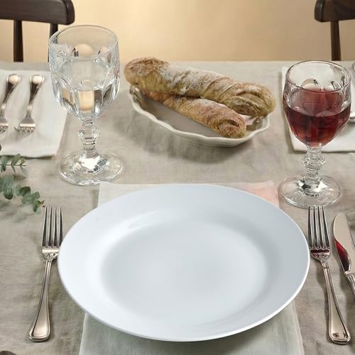 10.5" Round Dinner Plates Set of 4, White Ceramic Plates for Dinner, Salad, Appetizer & Dessert, Microwave, Dishwasher Safe Dinnerware for Kitchen, Perfect to Party Wedding Birthday & Christmas Dishes - color: Round 10.5"