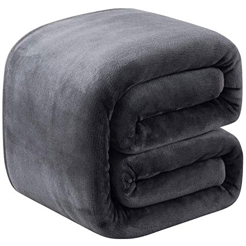 Richave Fleece Blanket Twin/Twin XL Lightweight Extra Long Throw for The Bed Warm Sofa Blanket 66" x 90"(Dark Grey Twin) - color: Dark Grey, size: Twin (90-Inch-by-66-Inch)