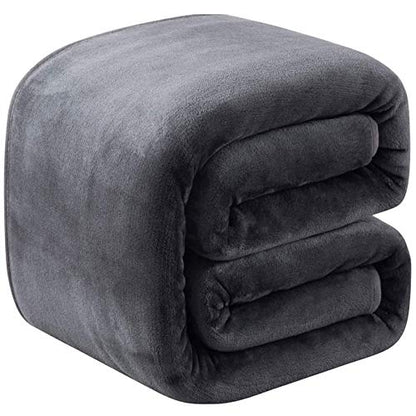 Richave Fleece Blanket Twin/Twin XL Lightweight Extra Long Throw for The Bed Warm Sofa Blanket 66" x 90"(Dark Grey Twin) - color: Dark Grey, size: Twin (90-Inch-by-66-Inch)