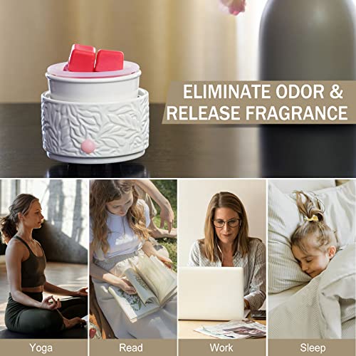 ElusiaKa Electric Ceramic Wax Melt Warmer with Silicone Liner-White - color: White+silicone
