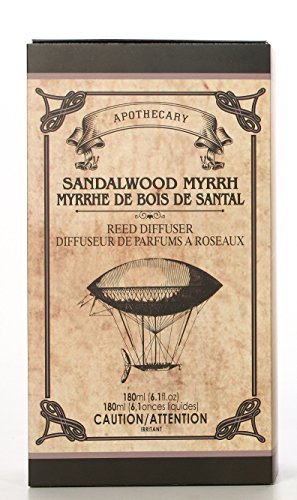 Hosley Reed Diffuser Set, 6 oz Apothecary Sandalwood Myrrh Scented Diffuser with Sticks Home Fragrance Reed Diffuser for Bathroom Shelf Decor Ideal Gift for Weddings, Spa, Reiki, Meditation - color: Style8