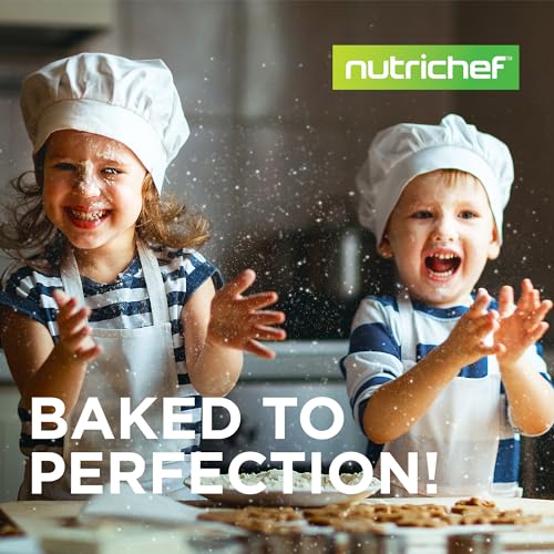 NutriChef 3‑Piece Nonstick Cookie Sheets – Carbon Steel Baking Sheet Set with Non Stick Coating & Red Silicone Handles – Oven Pans for Family Baking - size: 3-Piece Set