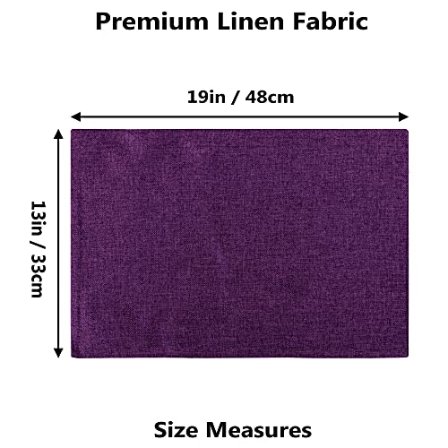 Home Brilliant Cloth Placemats Set of 4 Heat Resistant Dining Table Place Mats for Kitchen Table, 13 x 19 inches, Purple - color: Purple, size: Placemats 13" x 19", Set of 4