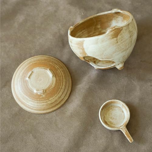 Ceramic Tealight Wax Melt Warmer & Essential Oil Burner, Aromatherapy Tealight Diffuser for Wax Melts, Oils & Dried Botanicals, Japandi Home Fragrance Decor for Bedroom, Burner Only(3pcs)