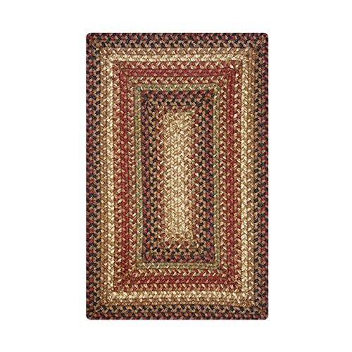 Homespice Gingerbread Jute Braided Placemats, Rect 13x19 Set of 6 | Brown Protects Tabletop in Style and Everyday and Holiday Table Mats, Rich Colors, Reversible, Durable and Easy to Clean - color: Gingerbread