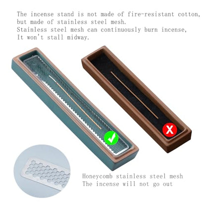 CEREMONY Incense Holder for Sticks, Ceramic Insence-Stick Holder Ash Catcher, Incense Holder Timkburner for Meditation Yoga Spa Room Incense Holder (Mesh-Green) - color: Mesh-green