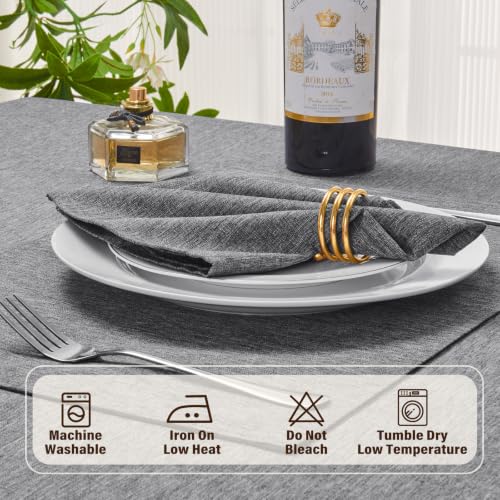 Gray 17x17 Polyester Linen Farmhouse Cloth Napkins Set of 8 | Waterproof, Stain Resistant, Shrink Proof, Washable, fabric, Outdoor, Reusable, Dining, Wedding, Kitchen, Party, Birthday - color: Gray