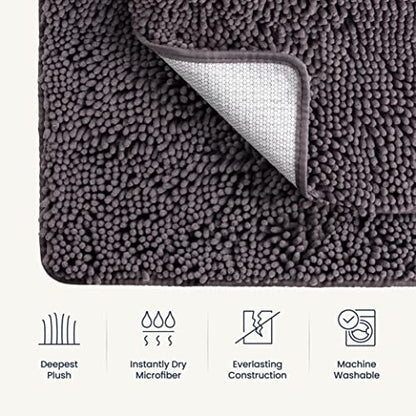 BELADOR Bathroom Rugs Sets 2 Piece- Plush Bath Mat Set Quick-Dry Soft Chenille Mat with Rubber Backing, Absorbent Rug Set, Washable Bath Rugs - Bath Mats 24x17 + 30x20