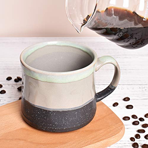 Bosmarlin Large Ceramic Coffee Mug, Big Tea Cup, 7 Colors to Choose, 21 Oz, Dishwasher and Microwave Safe, 1 PCS… (Grey) - color: Gray