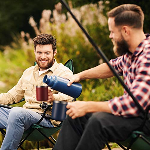12oz Stainless Steel Insulated Coffee Mug with Handle, Double Wall Vacuum Tumbler Cup with Fliping Lid, Navy, 2 Pack | Stainless Steel Coffee Tumbler with Lid, Double Wall Vacuum Thermal Cup for Camping - color: Fliping Lid: Navy, size: 12 Ounces (Pack of