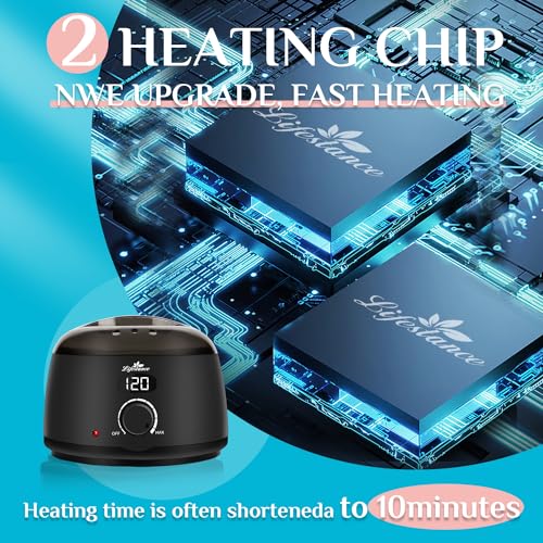 Lifestance L2 Digital Wax Warmer Machine - 500ml/14oz Fast-Heating for Hard Wax Beads, Hair Removal at Home, Professional for Brazilian, Bikini, Face, Body & Eyebrow | Hard Wax Beads, Hair Removal at Home, Professional for Brazilian, Bikini, Face, Body &