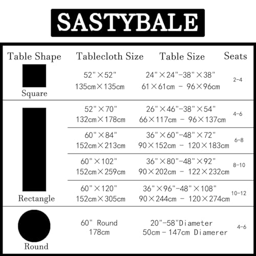 SASTYBALE Jacquard Tablecloth Rectangle, 60" x 102", Black | Damask Fabric, Water Resistant, Wrinkle Free Polyester, 8-10 Seats for Halloween Party, Kitchen Dining, Holiday Banquet Use - color: Black, size: 102" x 60" (Rectangular)