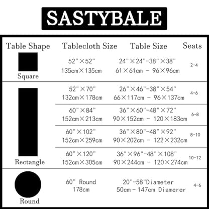 SASTYBALE Jacquard Tablecloth Rectangle, 60" x 102", Black | Damask Fabric, Water Resistant, Wrinkle Free Polyester, 8-10 Seats for Halloween Party, Kitchen Dining, Holiday Banquet Use - color: Black, size: 102" x 60" (Rectangular)