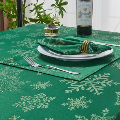 Hunter Gold Jacquard 17x17 Square Polyester Cloth Napkins Set of 8 | Waterproof, Stain Resistant, Shrink Proof, Washable, fabric, Outdoor, Reusable, Dining, Wedding, Kitchen, Party, Christmas - color: Hunter Gold