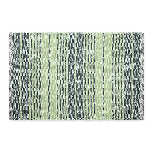 DII Woven Rag Rug Collection Recycled Yarn Variegated Rustic Stripe, 2x3', Hunter Green - color: Hunter Green