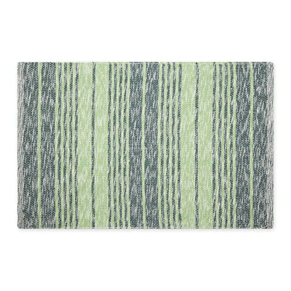 DII Woven Rag Rug Collection Recycled Yarn Variegated Rustic Stripe, 2x3', Hunter Green - color: Hunter Green