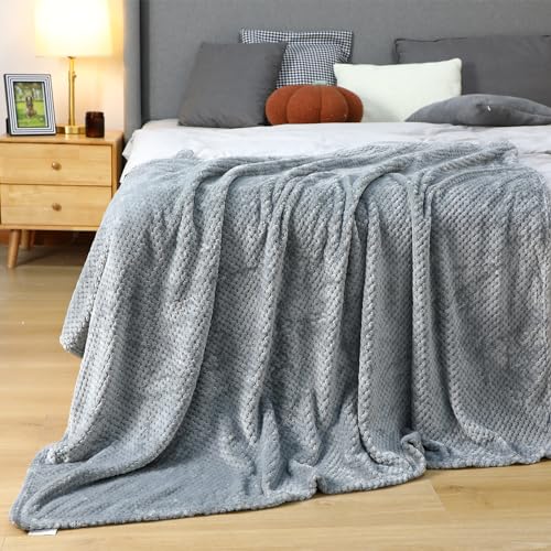 Newwiee 4 Pcs Fleece Throw Blanket, 3D Waffle Textured,Neutral Color | Soft Lightweight Set for Couch Bed Sofa, Warm Winter Throws, No Shedding Pilling, Flannel Waffle Texture, 50x60 Inch - color: Neutral Color