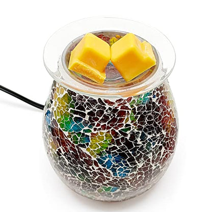 WNP Electric Wax Melt Warmer, Glass Wax Burner, Contemporary Style, 500W, 25W, Tabletop, Indoor Use, Home Office Bedroom Gift