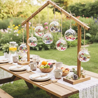 24pcs of Hanging Candle Holders - Glass LED Tealight Holders, Glass Globe Plant Terrariums, 2.36"/6cm Hanging Tealight Holder Terrariums for Birthday Party Tree Christmas Wedding Home Decor - size: 24pcs (2.36"Diameter)
