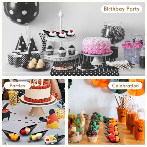200 Pcs 4 Inch Appetizer Plates Disposable Plastic, Black - color: Black