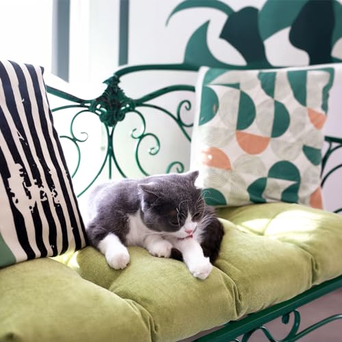 Custom Size Bench Cushions for Indoor Outdoor Non-Slip Tufted, Chair Cushion, Piano Seat Pads, Patio Sofa Water-Resistant Cushion, Made of High Density Sponge Comfortable and Durable