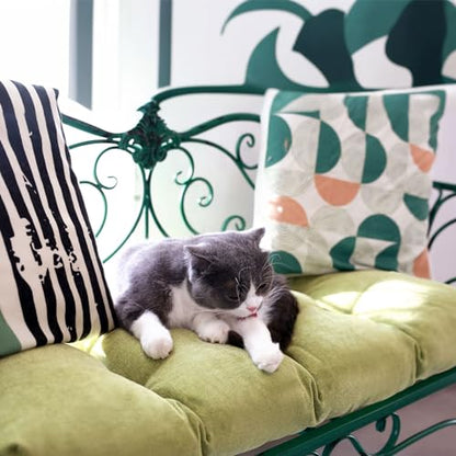 Custom Size Bench Cushions for Indoor Outdoor Non-Slip Tufted, Chair Cushion, Piano Seat Pads, Patio Sofa Water-Resistant Cushion, Made of High Density Sponge Comfortable and Durable