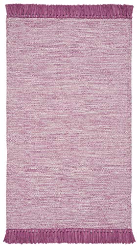 SAFAVIEH Montauk Collection Accent Rug - 3' x 5', Pink, Handmade Tassel Cotton, Ideal for High Traffic Areas in Entryway, Living Room, Bedroom (MTK610P) - color: Pink, size: 3' x 5' (Rectangular)