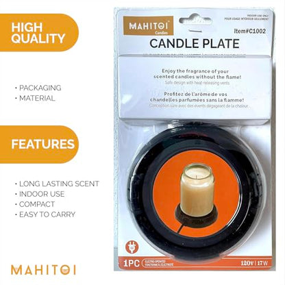 Durable Heavy Portable Large Warmer Safe Plate for Candle Jar & Mug Warmer, Space Black Pack - color: Black