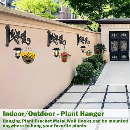2Pcs-9in Hanging Plant Hanger Outdoor Heavy Duty Plant Bracket Wall Hooks | Metal Plant Bracket Hook for Outdoor or Indoor Hanging Flower Baskets Lantern Laser Cutting Technology. One-Piece Molding - size: 9 Inch, style: Bird Shaped-2pack
