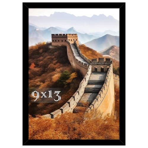 9x13 Picture Frame, Photo Frame for Wall Mounting Display, Black | Fits 9x13 Photos and Artwork, Clear Shatterproof Cover, Horizontal or Vertical Wall Mount, Gallery Wall, 1 Pack - color: Black, size: 9x13