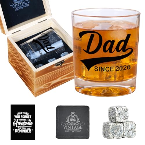 Ithmahco Dad Since 2026 Whiskey Set Gifts For Men, New Dad Father Day Gift, Soon To Be Daddy Gifts For Men, Personalized Dads To Be Fathers Day Gift - color: new dad 2025