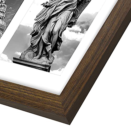 Americanflat 4x6 Collage Picture Frame with Shatter-Resistant Glass - Fits Five 4x6 Photos or Use as One 11x14 Picture Frame - Signature Collection - Collage Frames for Wall Display - Walnut | Overall frame size 11x14, Shatter-resistant glass, hangs verti
