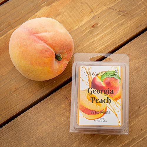 Georgia Peach - Southern Peach Fruit Scented Melt- Maximum Scent Wax Cubes/Melts- 1 Pack -2 Ounces- 6 Cubes, Gift for Women, Men, BFF, Friend, Wife, Mom, Birthday, Sister, Daughter, Anniversary