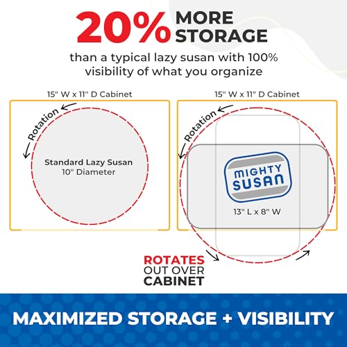 2-Tier Lazy Susan Pantry Organizer – Steel Reinforced Turntable for Kitchen Cabinets & Pantry Storage – Heavy-Duty Can Organizer Holds Up to 30 lbs – Rotates 360° – Includes 2 Bonus Bins | Two Rotating Steel-Reinforced Shelves, Holds 30 lbs, 360-Degree Ro