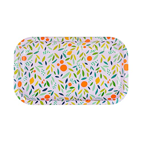 Decorative Metal Serving Tray - Cute Room Decor for Desk, Bathtub, Jewelry, Candle, Food or Coffee Table (Simple Citrus) - color: Simple Citrus