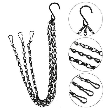4Pack - 20 Inch Black Hanging Basket Chains Flower Plant Pot Replacement Chain Hanger for Bird Feeders, Planters, Lanterns and Ornaments