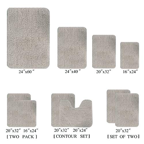 Walensee Shaggy 2 Piece Bath Rug Sets (Light Tan) 20 x 24 U Shape Contour Rug & 20 x 32 Bathroom Rug Machine Wash/Dry Bath Mats Plush Absorbent Bathroom Rugs and Mats Set Non Slip - color: Light Tan