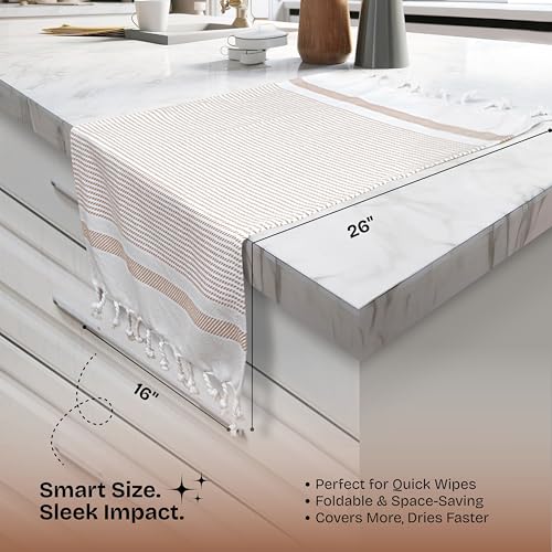 Multi Color Kitchen Towels 16x26 Inch, 3 Pack, 100% Cotton, Ultra Absorbent, Fast Dry, Machine Washable, Drying Dishes, Cleaning, Everyday Use - Aqua Blue, Beige, Ash Grey - color: Aqua Blue, Beige, Ash Grey, style: 3 Pack