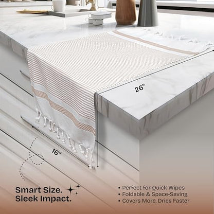 Multi Color Kitchen Towels 16x26 Inch, 3 Pack, 100% Cotton, Ultra Absorbent, Fast Dry, Machine Washable, Drying Dishes, Cleaning, Everyday Use - Aqua Blue, Beige, Ash Grey - color: Aqua Blue, Beige, Ash Grey, style: 3 Pack