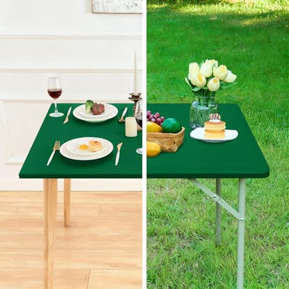 NEWISHER Fitted Rectangle Tablecloth 20 x 30 Inch Elastic Table Cloth - color: Green, size: 30" x 20" (Rectangular)