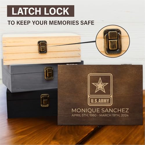 Personalized Line of Duty Memorial Keepsake Box – Custom Engraved Wooden Tribute Box for Fallen Heroes, Soldiers, First Responders, Veterans - Sympathy Gifts Storage Boxes for Medals, Flags, Photos - style: 16. Line of Duty Memorial