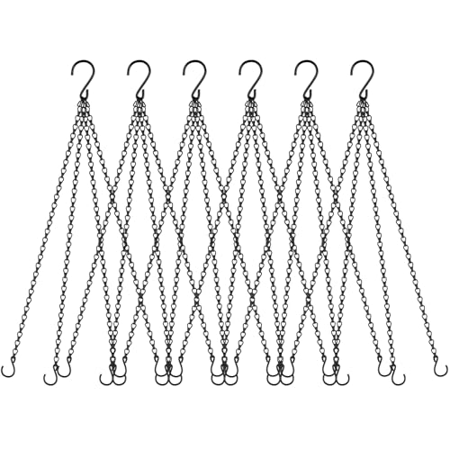 garini 6 Pack, 23 Inch Hanging Baskets Chain,Black Hanging Chains with Hooks Flower Pot Chain Replacement Plant Hangers for Planters, Bird Feeders and Lanterns - color: Black, size: 6P