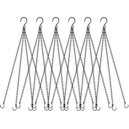 garini 6 Pack, 23 Inch Hanging Baskets Chain,Black Hanging Chains with Hooks Flower Pot Chain Replacement Plant Hangers for Planters, Bird Feeders and Lanterns - color: Black, size: 6P