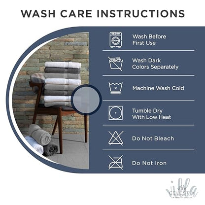 Villa Celestia Cotton Hand Towels Set of 4, 16 x 28, Oeko-TEX Certified, Quick Dry, Navy Blue - color: Navy Blue, size: Hand Towel - Pack of 4