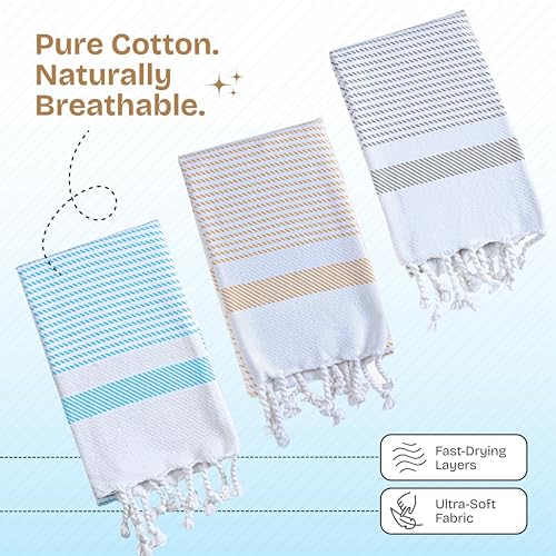 Multi Color Kitchen Towels 16x26 Inch, 12 Pack, 100% Cotton, Ultra Absorbent, Fast Dry, Machine Washable, Drying Dishes, Cleaning, Everyday Use - Aqua Blue, Beige, Ash Grey - color: Aqua Blue, Beige, Ash Grey, style: 12 Pack