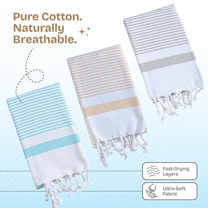 Multi Color Kitchen Towels 16x26 Inch, 12 Pack, 100% Cotton, Ultra Absorbent, Fast Dry, Machine Washable, Drying Dishes, Cleaning, Everyday Use - Aqua Blue, Beige, Ash Grey - color: Aqua Blue, Beige, Ash Grey, style: 12 Pack